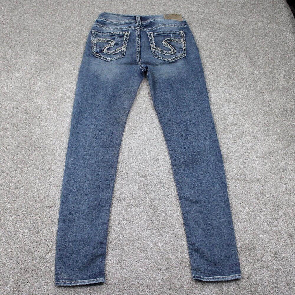 Silver Joga Suki Mid Skinny Jeans Womens 29x31 Blue 5-Pocket Stretch Denim - Picture 6 of 16